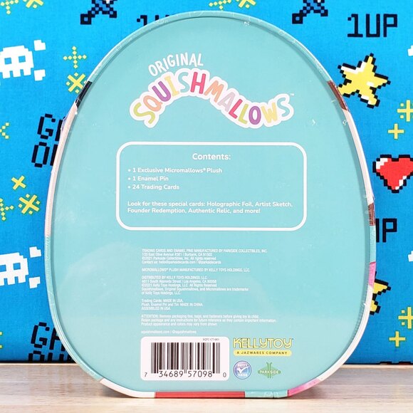 Squishmallow Collectors Tin Connor Micromallow + Enamel Pin + 24 Trading Cards - Picture 4 of 9